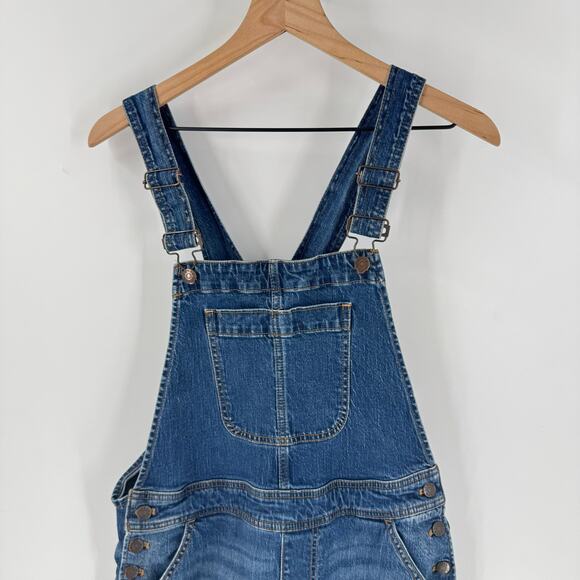 J.Crew Factory Denim Overalls Medium Wash Adjustable Straps Size Large - Picture 10 of 11